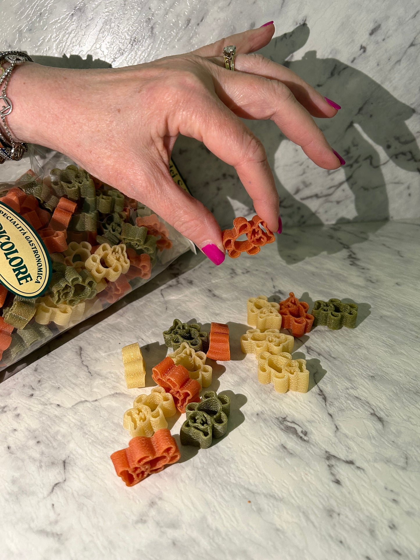 mini teddy bear shaped dried pasta