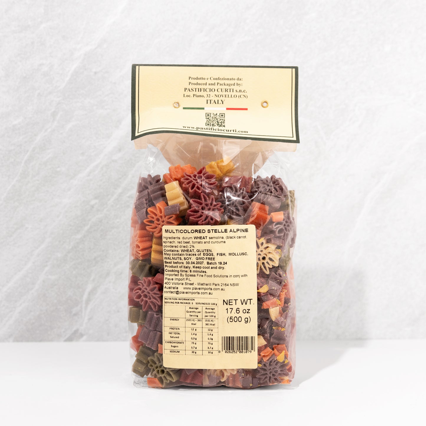 Stelle Alpine shaped dried pasta