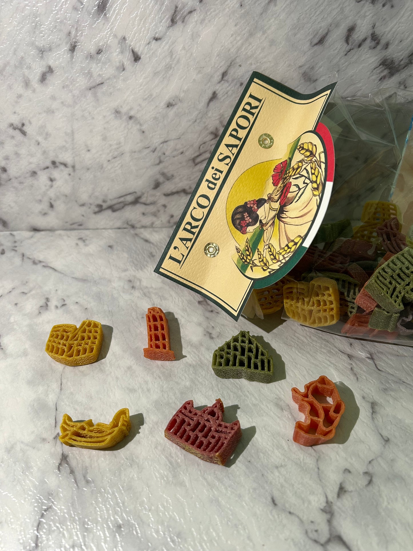 Italian Monument shaped dried pasta