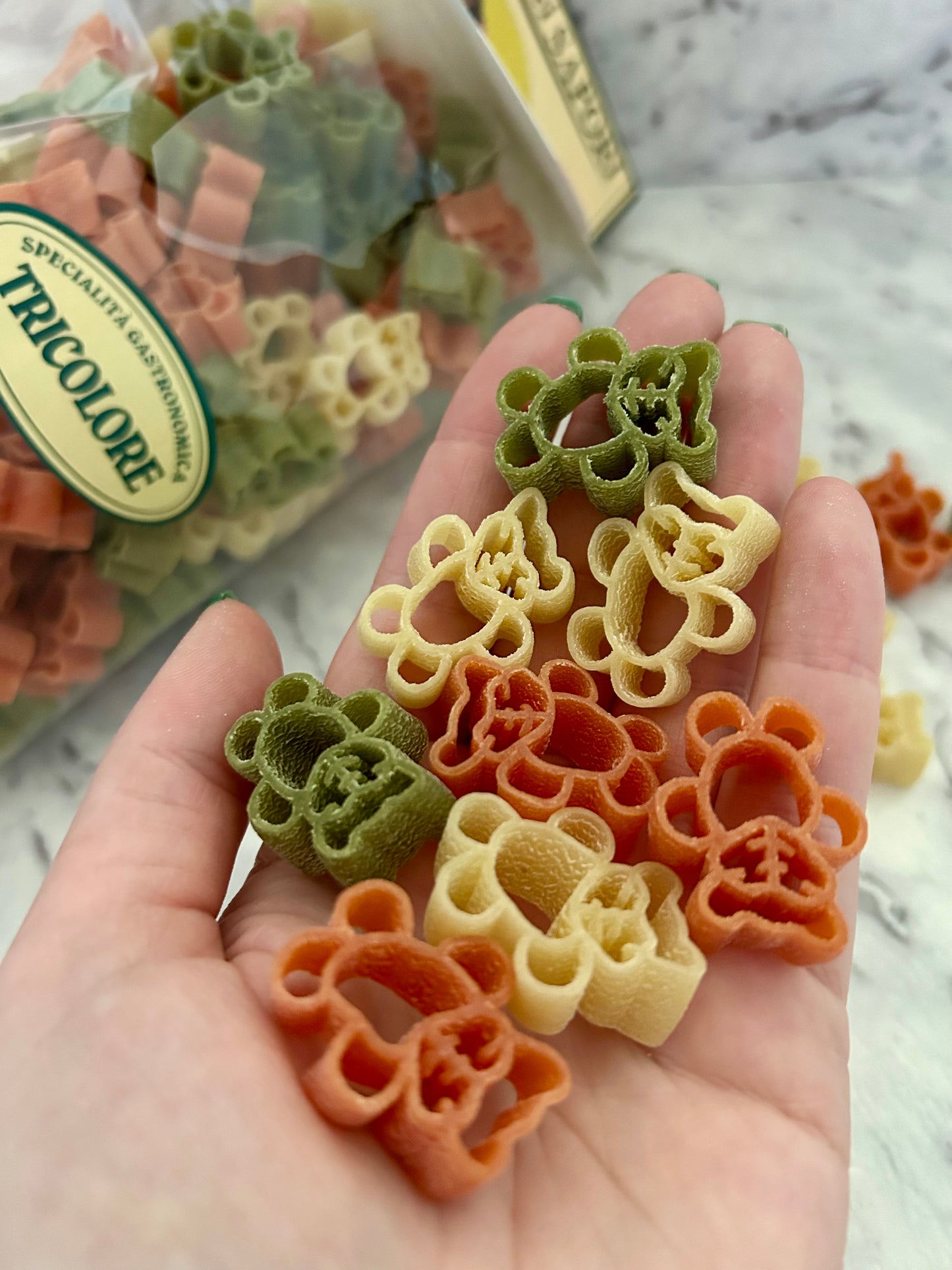 mini teddy bear shaped dried pasta