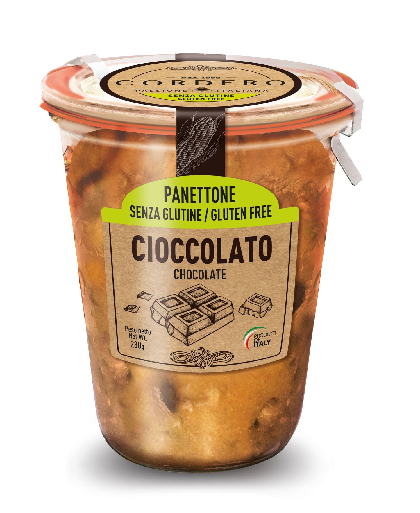 Gluten Free cioccolato panettone in vasetto