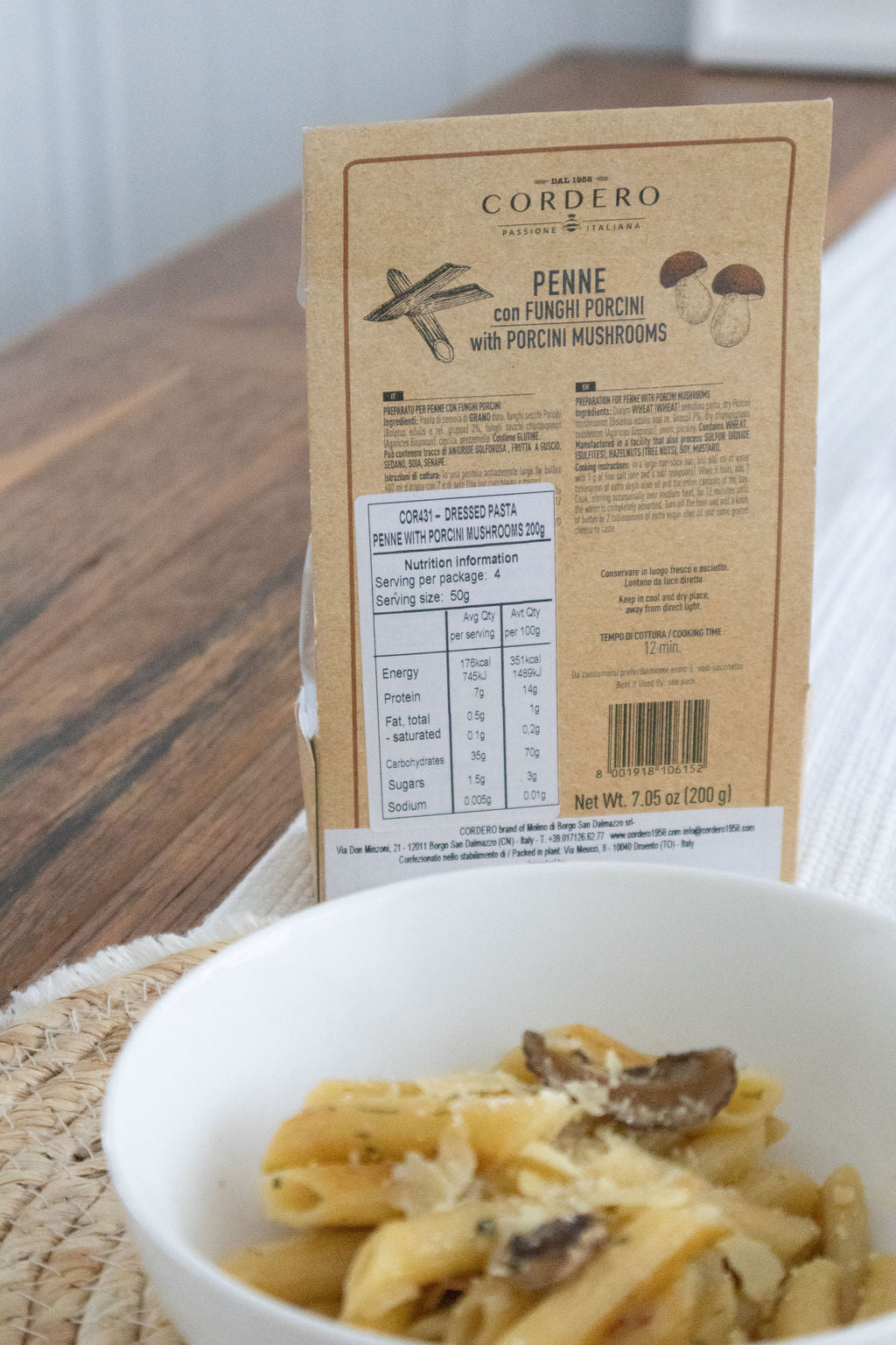 The Assaggi Penne with Porcini pasta pack