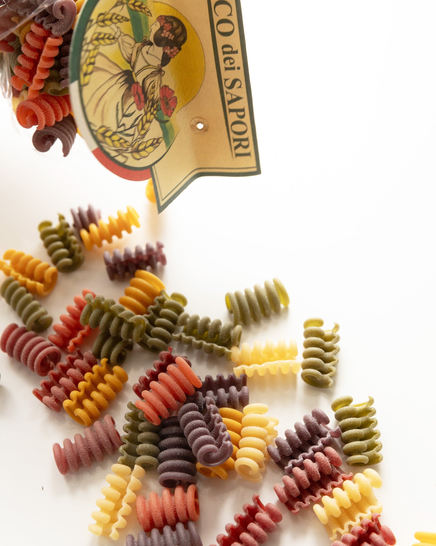 Bruchi shaped dried pasta